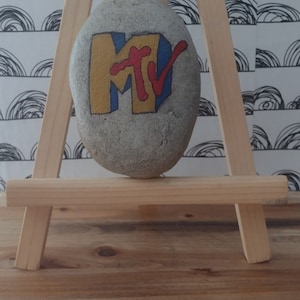 Hand painted MTV logo rock