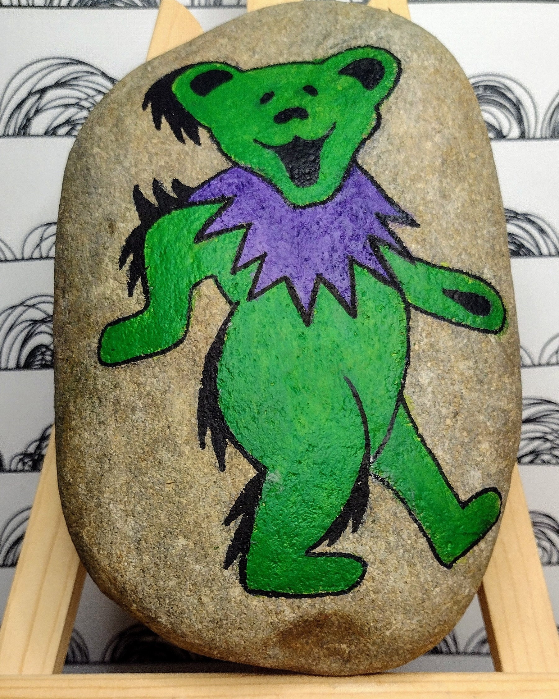 Hand Painted Grateful Dead Dancing Bear Rock Etsy UK