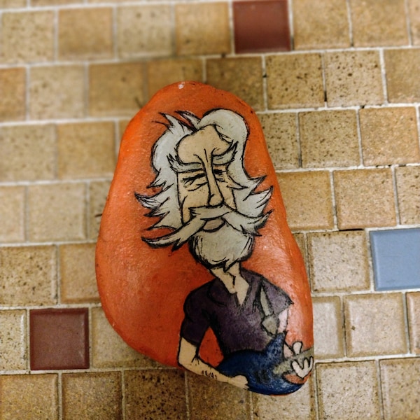 Hand painted Bob Weir rock