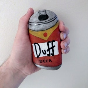 Hand painted Simpsons Duff Beer rock | Free Shipping