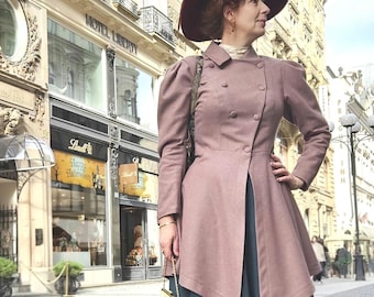 Victorian Edwardian Jacket LEO Wool Coat, Vintage Handmade