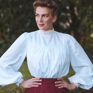 Victorian Blouse, Handmade retro shirt, Vintage Style Shirt, Gift for Her, Historical vintage tee, Edwardian Inspired Fashion