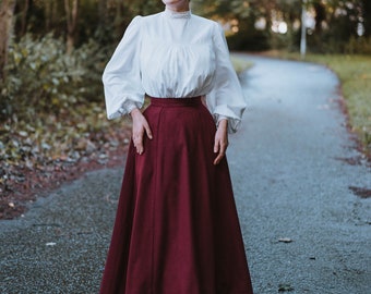 Edwardian skirt, tweed skirt, skirt with pockets, maxi skirt, victorian skirt, wool skirt, long skirt, victorian costume