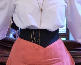 Cotton Corset Belt: Victorian Edwardian Style Waist Cincher