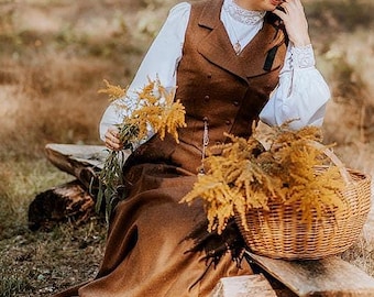 Edwardian Outfit Set, Gibson Girl Skirt and Vest, Victorian suit Made to Measure