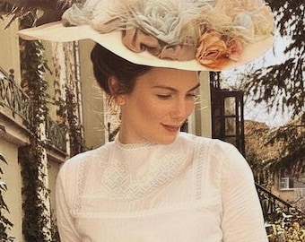 Art Nouveau Blouse Antique Lace Applique | Ophelia Handmade White Shirt | Edwardian Victorian Style