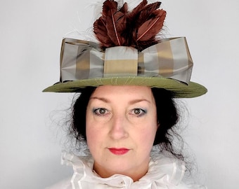 Womens vintage style hat: Victorian Derby hat fascinator STELLA