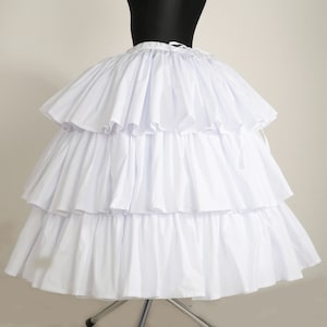 Cotton slip, victorian petticoat, larp costume Crinoline petticoat, Slip 3 frills, Petticoat over crinoline, , Skirt Civil War, Bridal slip