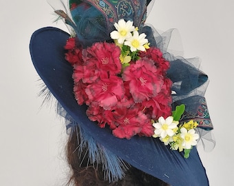 Handmade Vintage Style Hat CLEO — Edwardian & Victorian Women’s Ascot, Derby, Wedding Hat