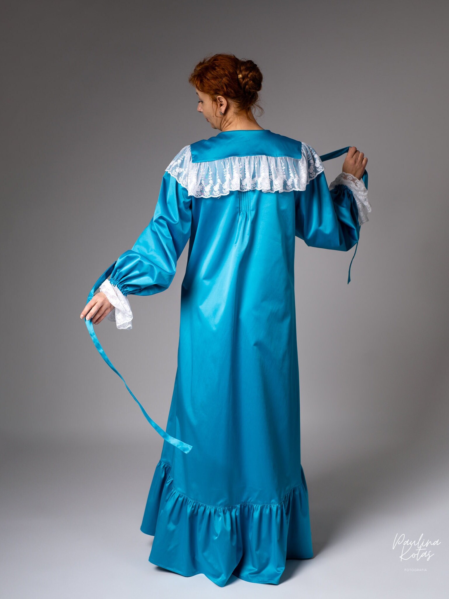 Dressing Gown, Vintage Robe, House Robe, Tea Gown, Satin Dressing Gown