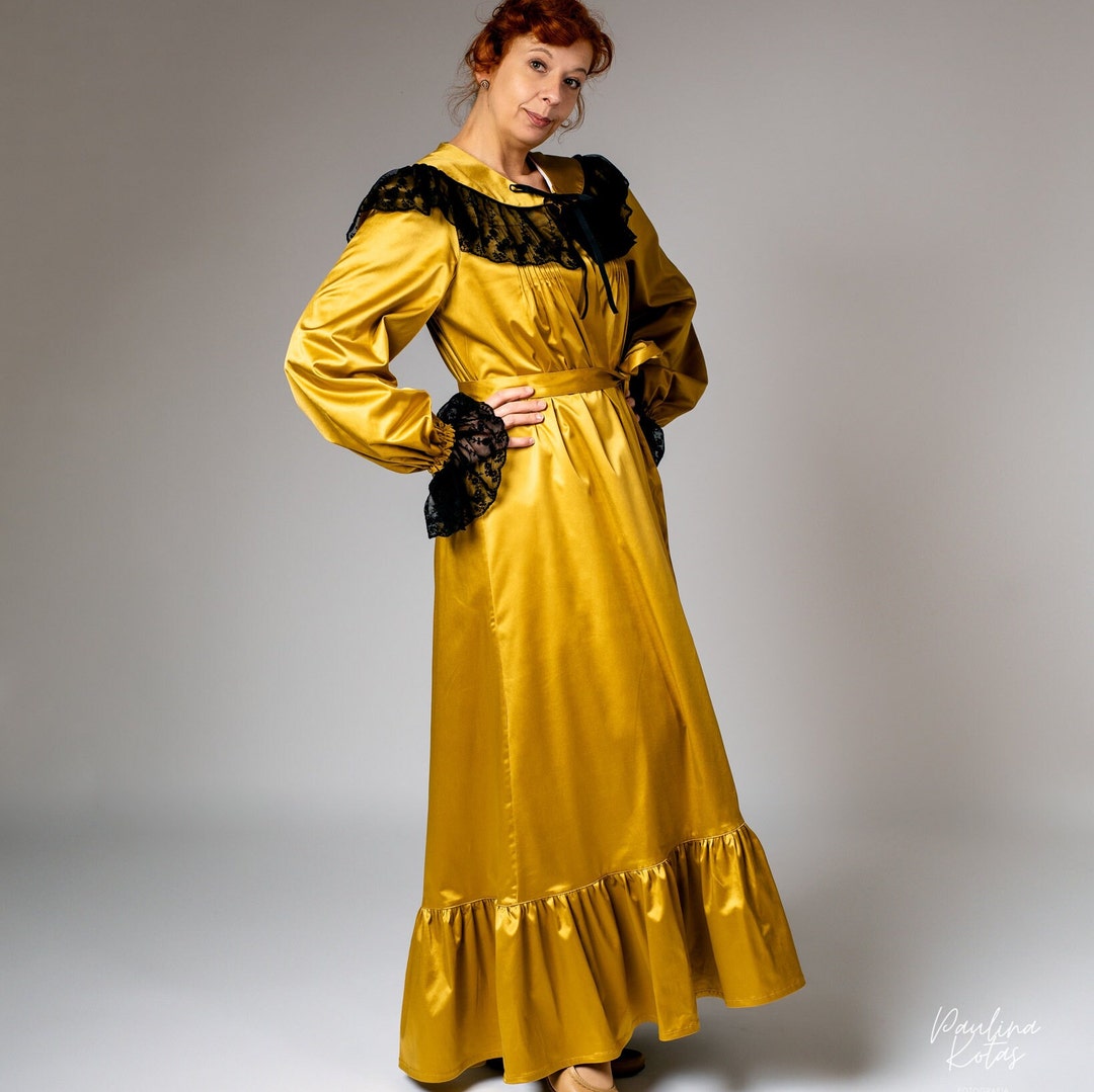 Dressing Gown, Vintage Robe, House Robe, Tea Gown, Satin Dressing Gown ...