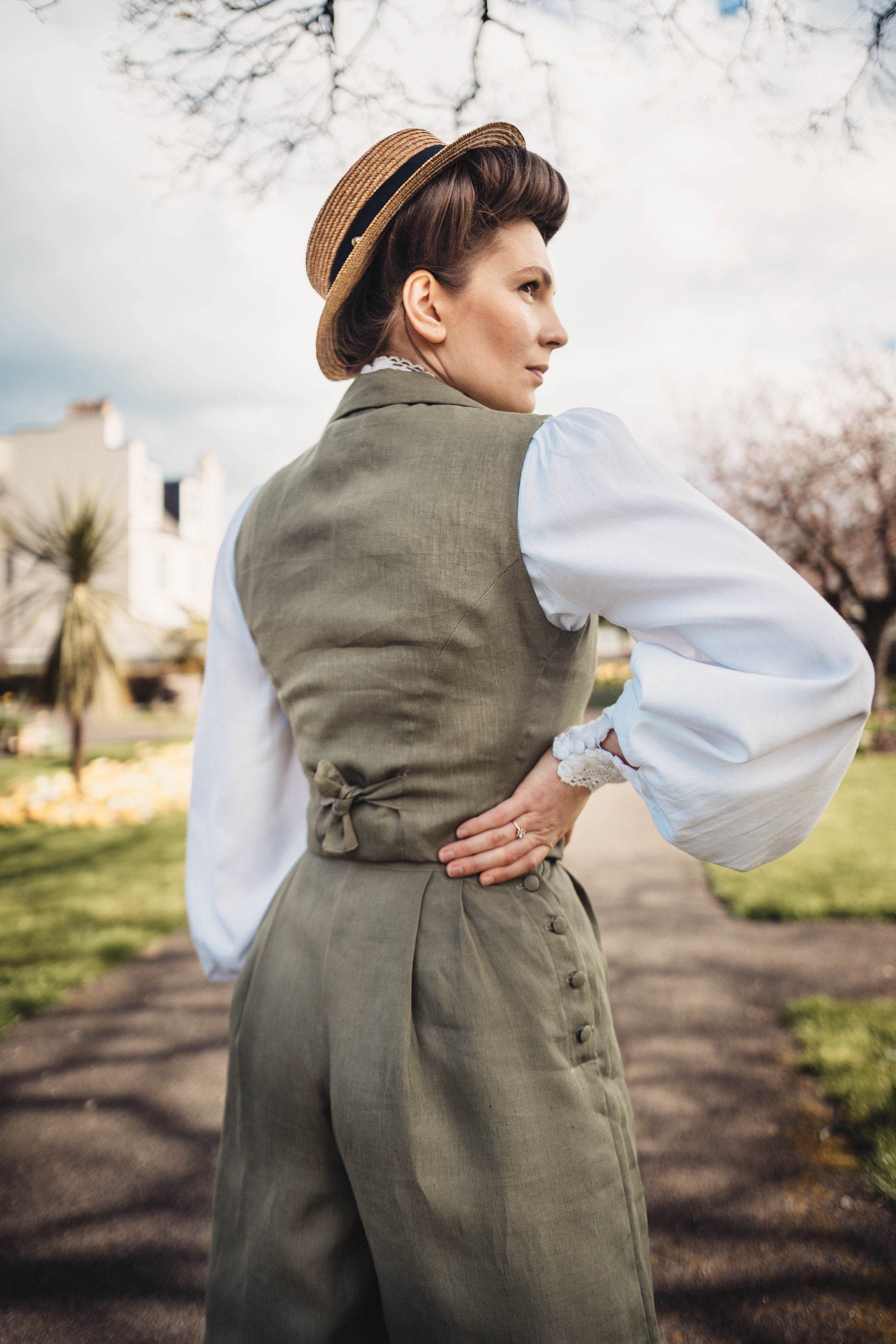 Edwardian Vest, Women's Linen Vest, Victorian Vest, 1900 Edwardian Vest, Women's Linen Vest, Victorian Vest, 1900