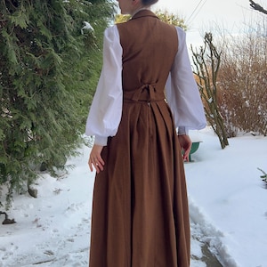 Viktorianskt ullset, handgjord kjol och väst, edvardiansk historisk återskapande outfit, Madeofsentiments bild 9