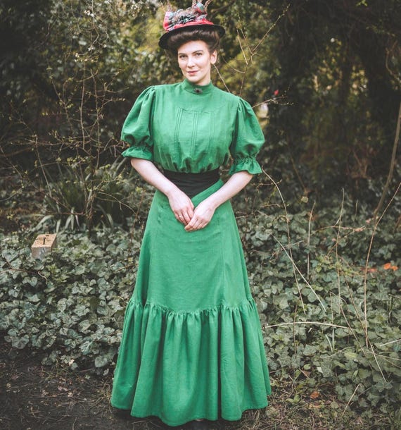 Victorian Linen Dress, Vintage Clothing Handmade, Maxi Skirt - Etsy