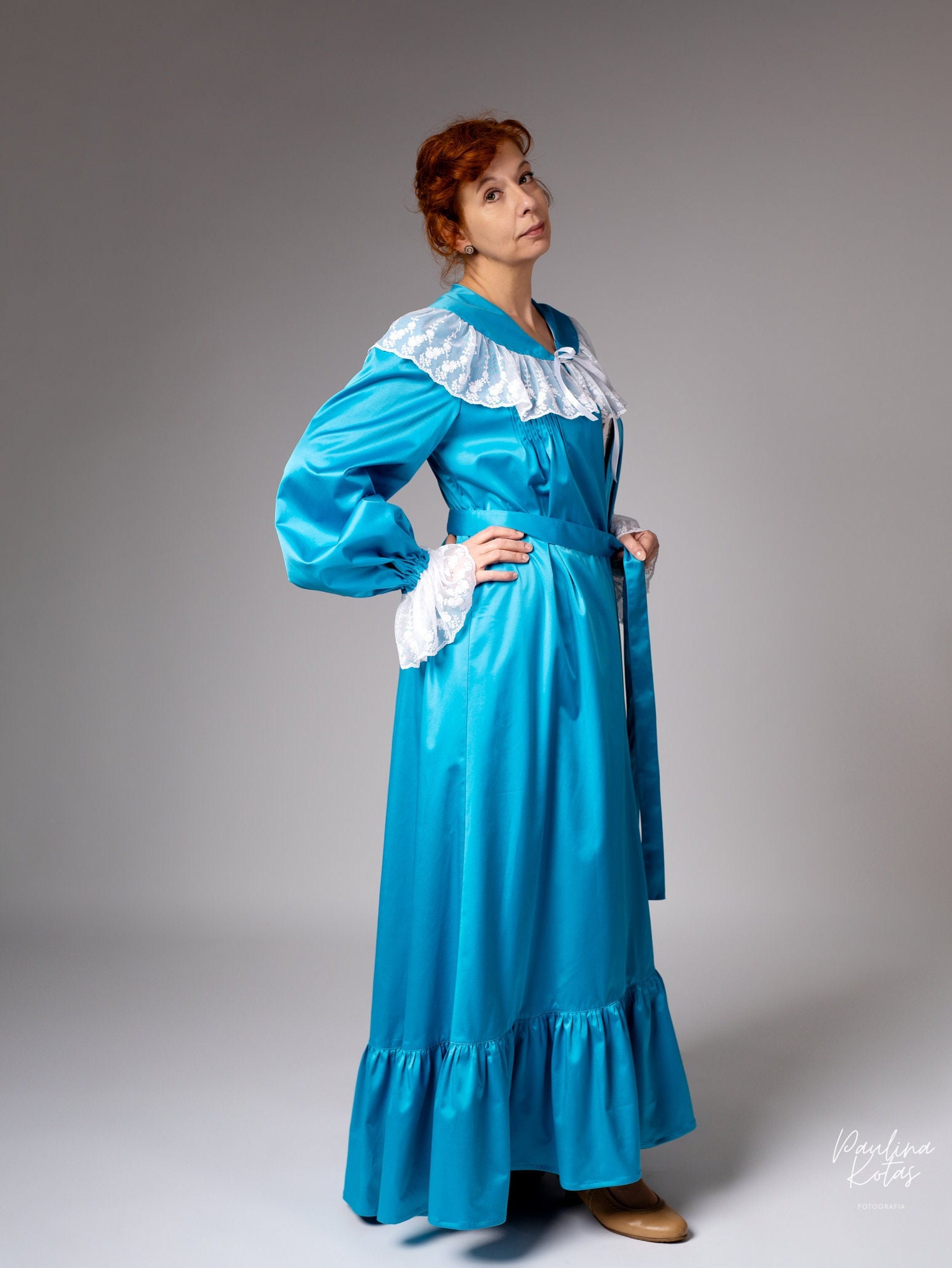 Dressing Gown, Vintage Robe, House Robe, Tea Gown, Satin Dressing Gown