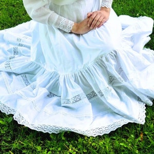 Victorian petticoat, victorian slip, 1900s womens, Edwardian lingerie, Cotton lace slip, ,in Edwardian Victorian style, cottagecore skirt