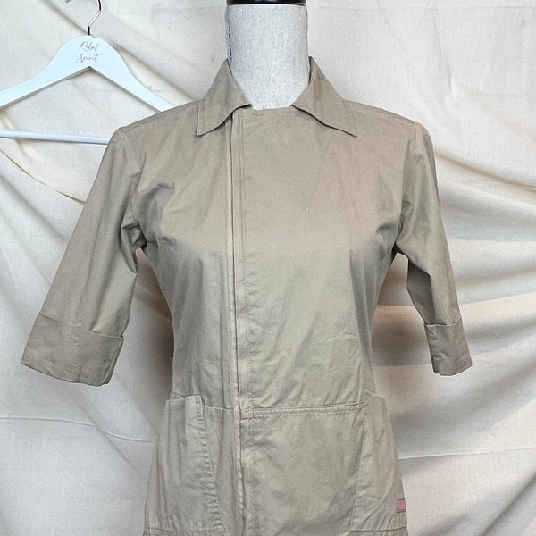 DIESEL - Le Speed Freak Dress RARE / VINTAGE Safari Dress / Tan Utility Dress / Early 2000's Dress / Y2K Fashion / 2000's Dress / Athleisure