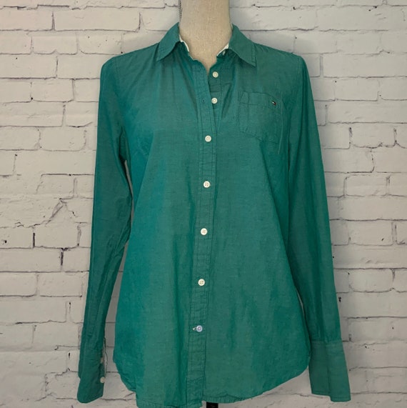 Vinatge Green TOMMY HILFIGER Button-Down/Women's H