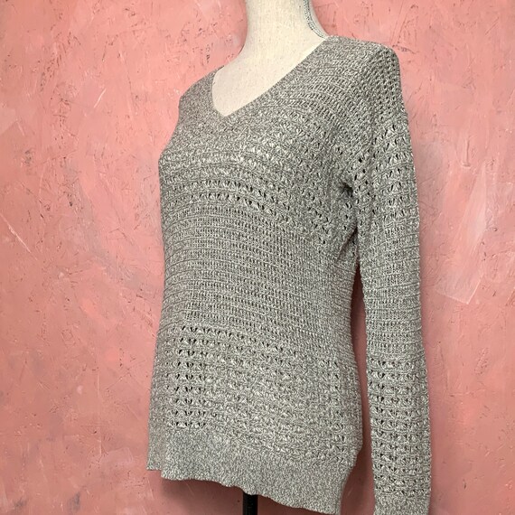 DKNY Beige Sweater / Beige Jumper / Vintage V-Nec… - image 6