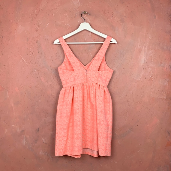 Vintage CORAL Dress/Hot Pink Mini Dress/Princess Core… - Gem