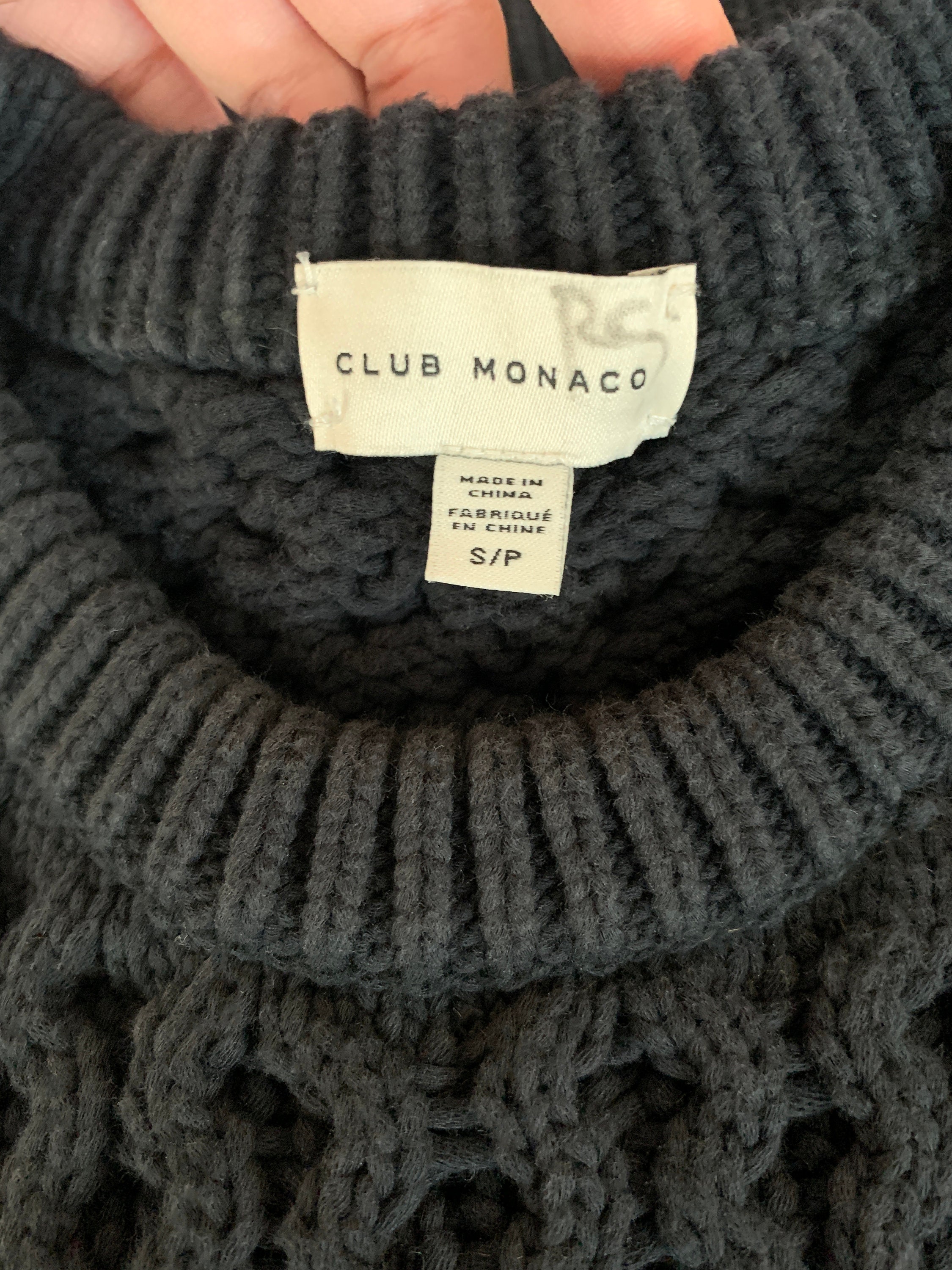 CLUB MONACO Chunky Knit Sweater Black Club Monaco Jumper Women s Black Sweater Early 2000 s Sweater 00 s Clothing Thick Sweater Etsy