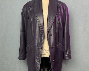 VINTAGE Olde Hyde House LEATHER COAT / Women's Leather Jacket / Vintage 90's Leather Jacket / 1990's - 2000's Leather Jacket / Vintage 00's