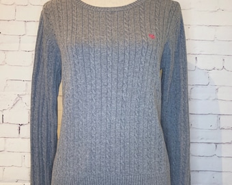 Thrifted GREY CABLE KNIT Sweater / Grey 
