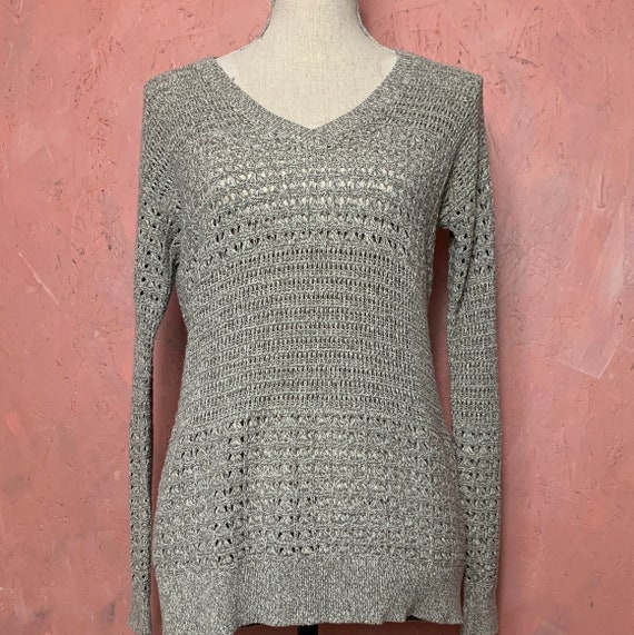 DKNY Beige Sweater / Beige Jumper / Vintage V-Nec… - image 1
