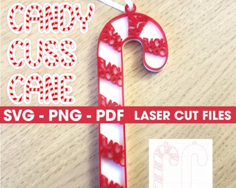 F * ck 2020 Candy Cuss Cane Adorno de Navidad - SVG PNG PDF Archivos digitales para Glowforge Archivos de corte Laser Cricut Cutting Fuck Gift Exchange