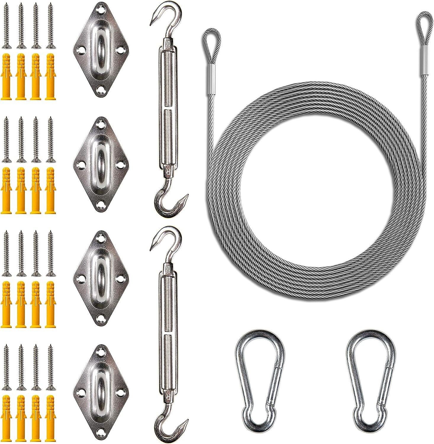 Colortree Hardware Kit for Rectangle Square Sun Shade Sail Canopy, 316 ...