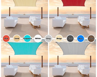 ColourTree Rectangle / Square Sun Shade Sail Canopy Shelter Fabric Cloth Screen Outdoor Patio Greenhouse Carport - (We Make Custom Size)