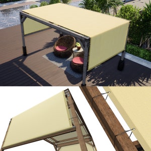 ColourTree Pergola Sun Shade Canopy  Universal Replacement Cover, Commercial Grade 260 GSM Cloth for Outdoor Patio (We Make Custom Size)