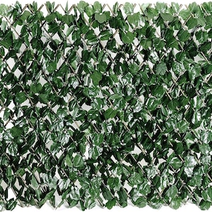 ColourTree Ivy Hedge Double Side Retractable Expandable Faux Artificial Ivy Trellis Fence Privacy Screen Wall Screen 3 Years Warranty