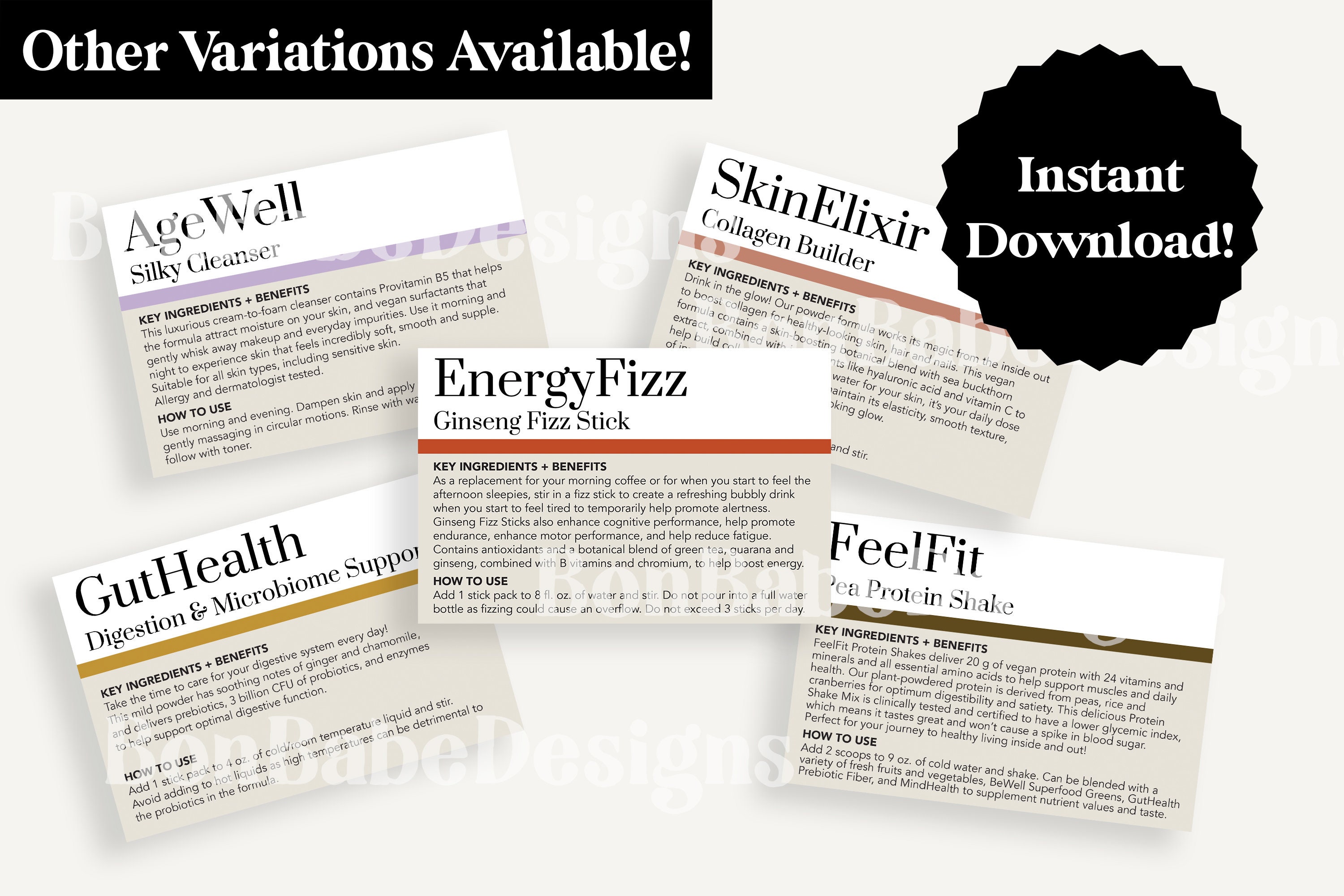 Arbonne Information Cheat Card Printables