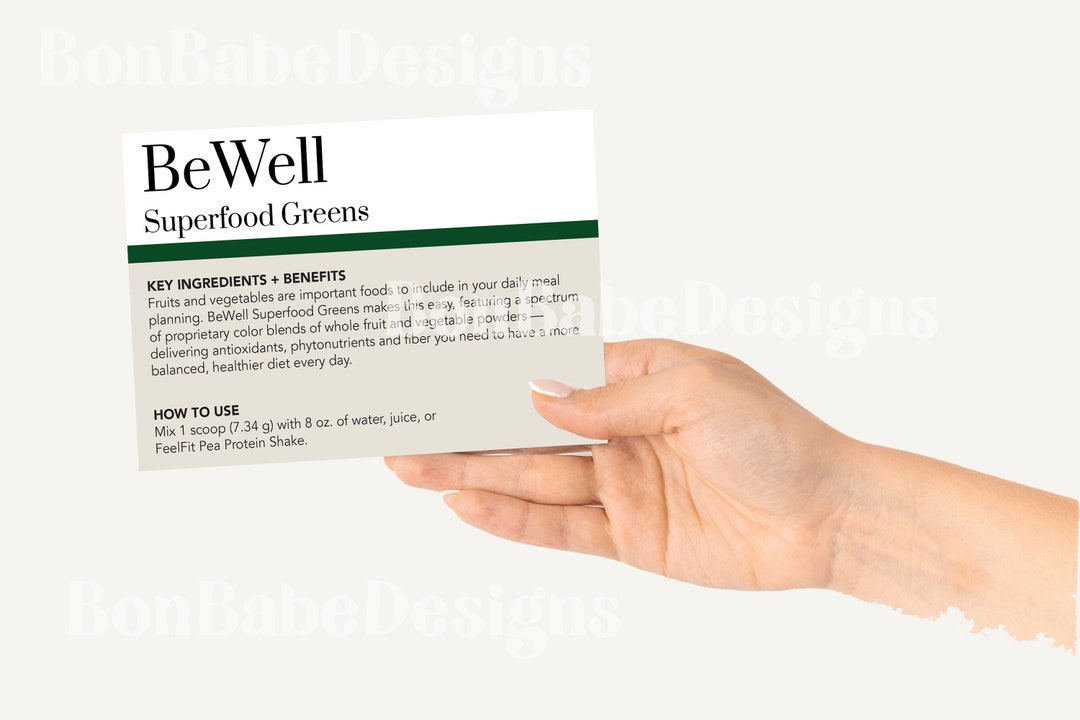 Arbonne Bewell Superfood Greens Sample Cards Bon Babe 4 X 6 Digital