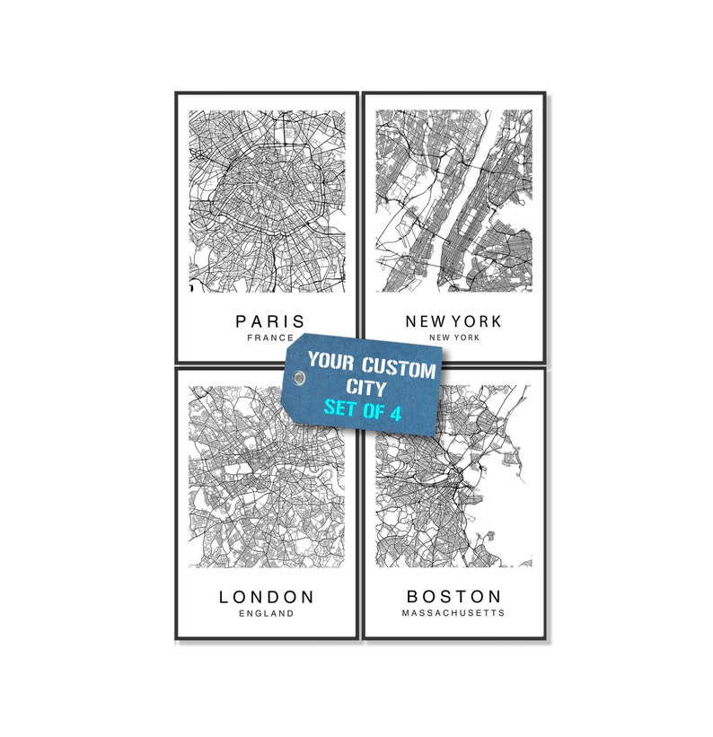 Custom City Map Custom Map Art Custom Map Print City Map Etsy
