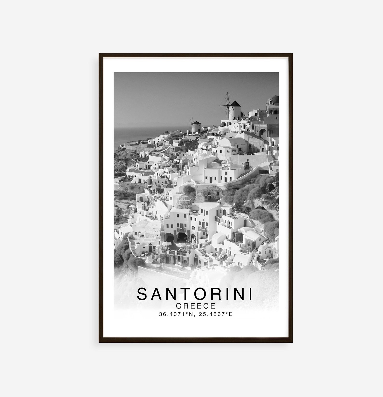 Santorini Print Poster Greece Wall Art Coastal Wall Art Etsy