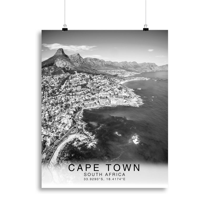 Cape Town Poster Cape Town Travel Print Unique Wall Art Etsy