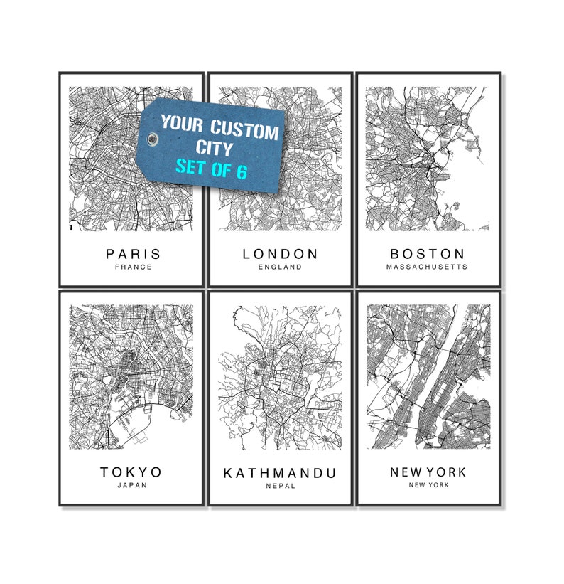 Custom City Map Custom Map Art Custom Map Print City Map Etsy