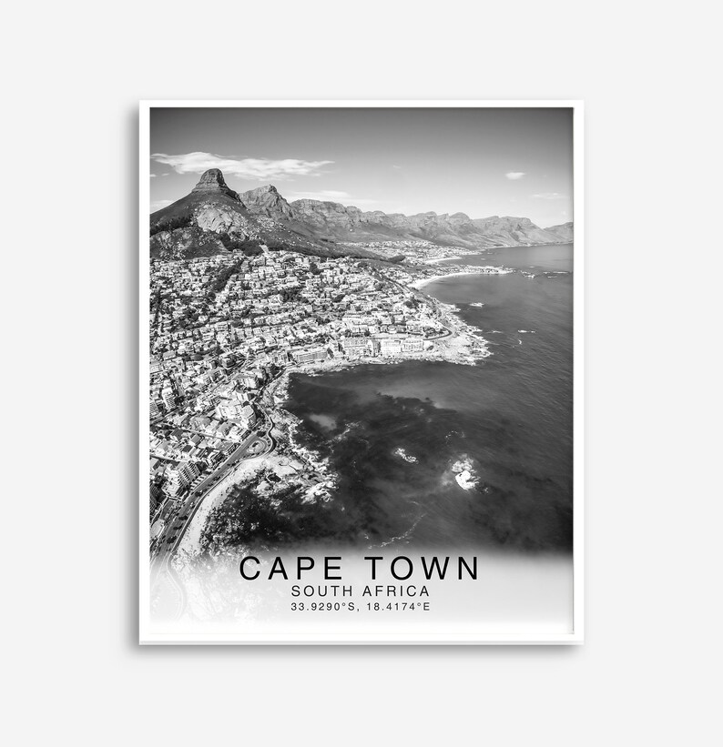 Cape Town Poster Cape Town Travel Print Unique Wall Art Etsy