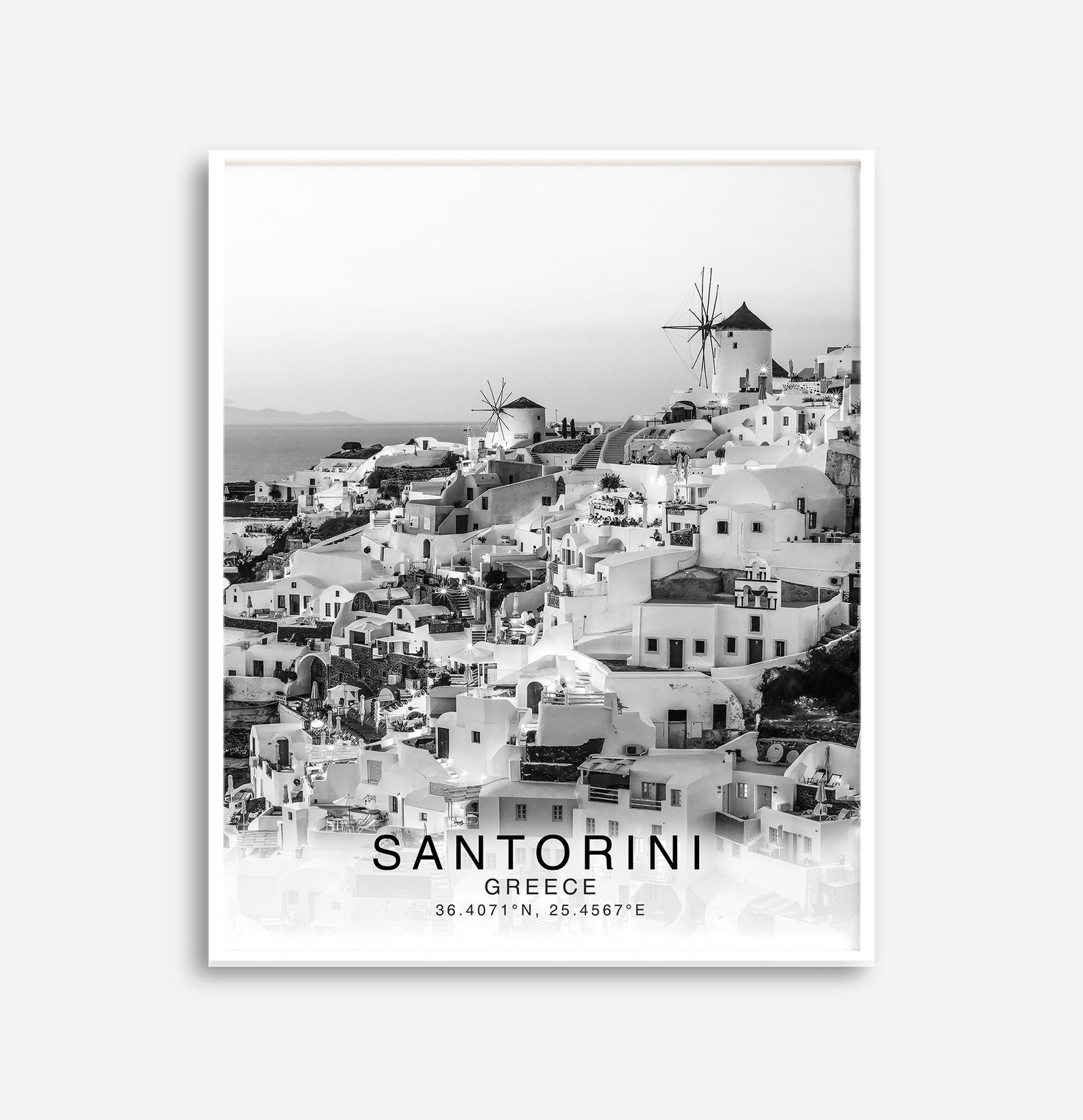 Santorini Print Poster Greece Wall Art Coastal Wall Art Etsy