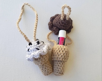 PATTERN: Crochet Ice Cream Cone Chapstick Holders