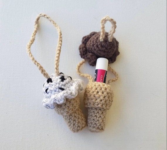 PATTERN: Crochet Ice Cream Cone Chapstick Holders