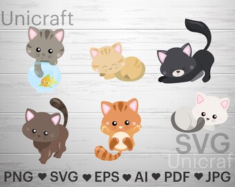 Download Cartoon Cat Svg Etsy
