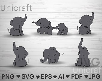 Download Cute Elephant Svg Etsy