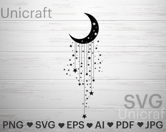 Moon Stars Svg Etsy Moon Stars Svg Etsy