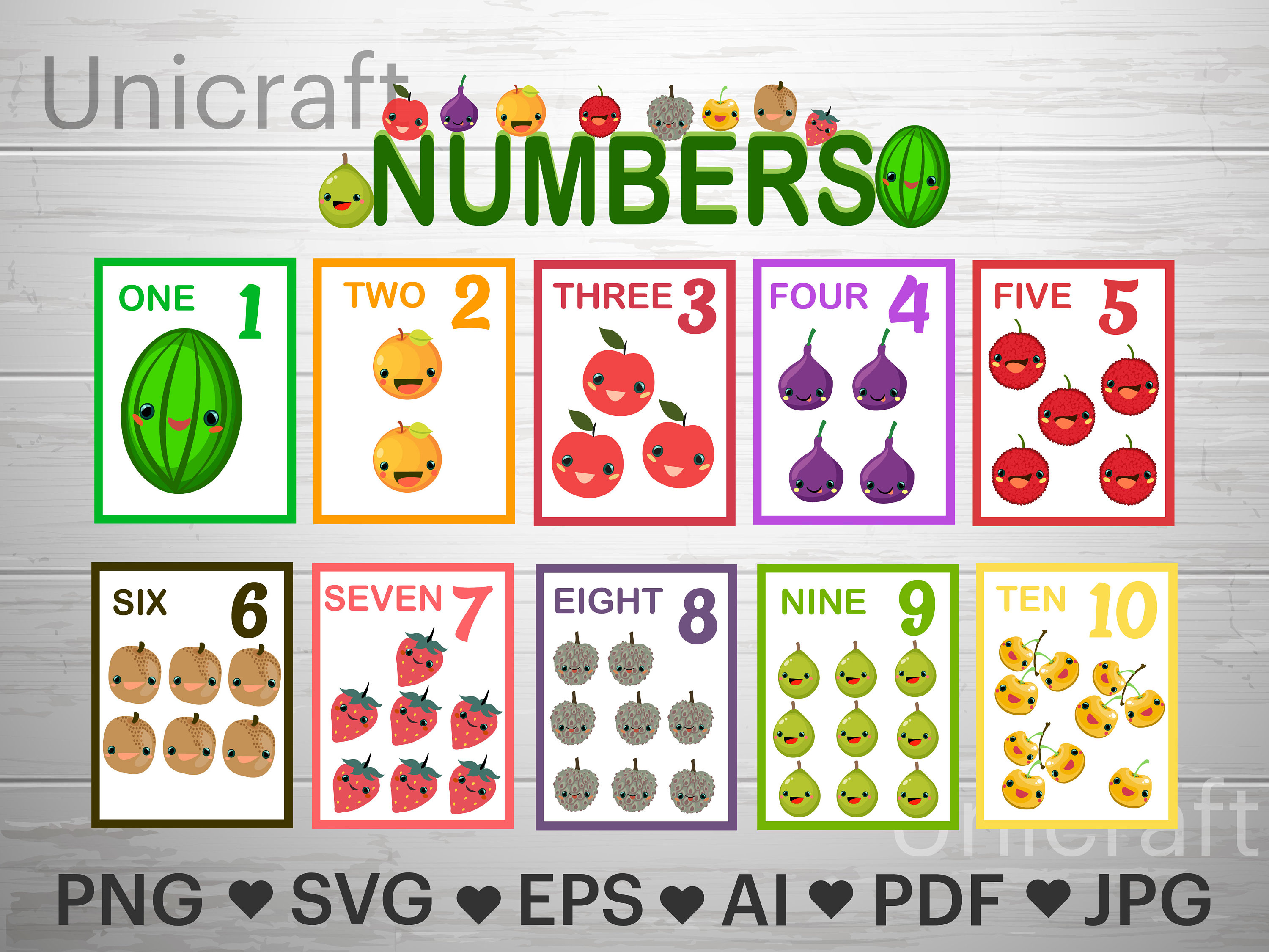 Kid Number Card Svg, Real Numbers, Preschool, Education for Children