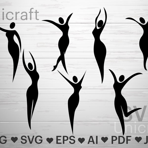 Woman Body Svg, Women Shape Vector, Women Yoga Svg, Lady Art Svg, Woman Dance Silhouette, Clipart, Girl Fashion Svg, Cricut Cutting File.