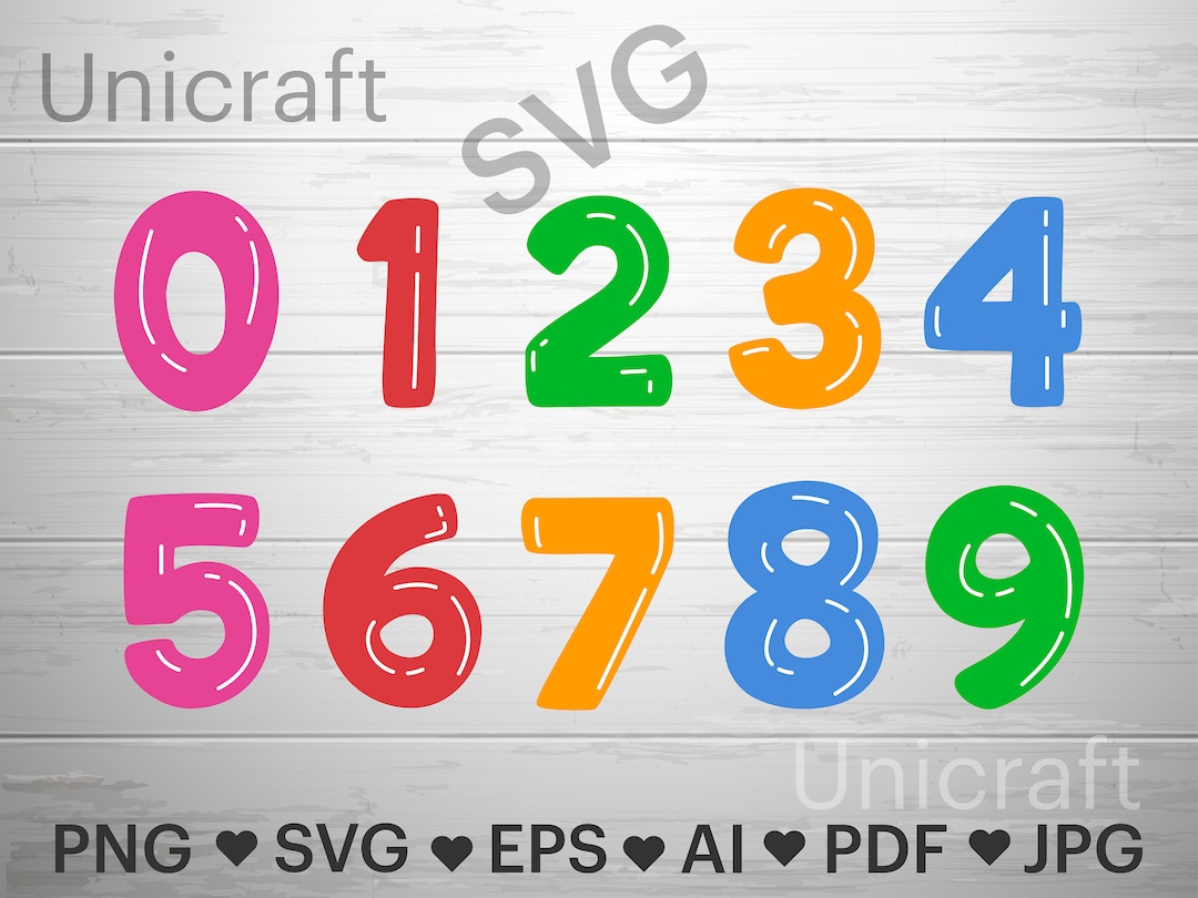 Numbers SVG, Number 1 SVG, Vector, Kid Number Set, Real Numbers