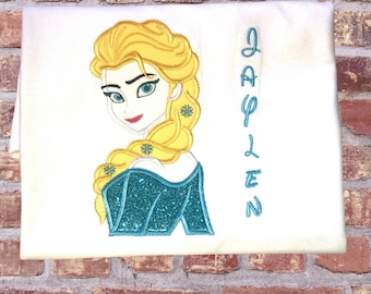 Personalized Embroidered Elsa Shirt - Frozen Princess Tee